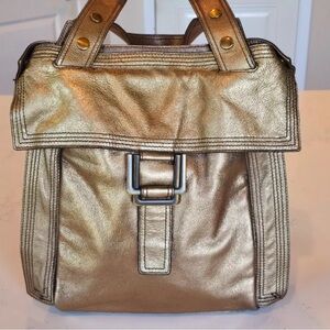 Kooba Gold Metallic Leather Hobo Satchel Shoulder